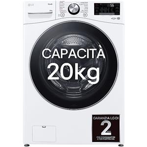 LG F0P3020TSWC AI DD LAVATRICE, Caricamento frontale, 20 kg, 14 programmi, Profondità 83 cm, Bianca, livello rumorosità centrifuga 74 dB(A), Classe B
