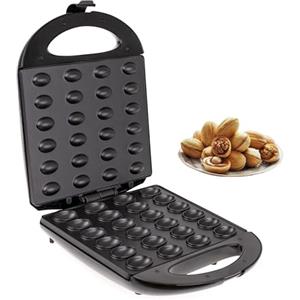 IDOR STORE Tostapane per noccioline Arachidi Nocciole Biscotti XL 24 posti Max 1600 W Macchina Piastra Elettrica NUT MAKER Per Dolci Noci Biscotti Con Waffle per cialde a forma di noce Rivestimento antiaderente