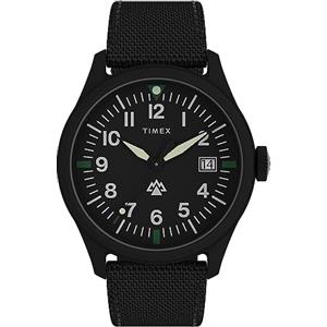 Timex Orologio da uomo Expedition North, 43 mm, cinturino nero ecologico in due pezzi a sgancio rapido, quadrante nero, cassa nera TW2W23400