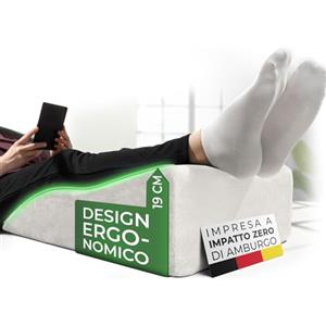 WELL B4 Cuscino per gambe - alzagambe per vene varicose - poggiagambe lavabile e trapirante, ergonomico per schiena e ginocchia, riattiva la circolazione, sollievo per gambe pesanti, cuscino flebologico letto