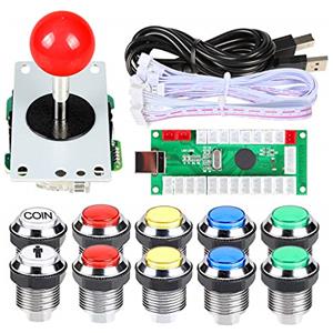 EG STARTS Classic Arcade Kit fai da te USB Encoder per PC Joystick + 8 modi Stick + Cromato LED illuminato Pulsante 1 giocatore & Coin pulsanti per Arcade Mame Raspberry Pi 2 3 3B Giochi