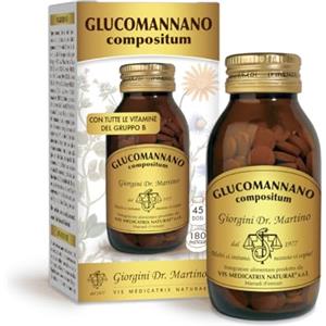 Dr Giorgini GLUCOMANNANO COMPOSITUM pastiglie - 90 g (Amorphophallus konjac radici - integratore di glucomannano - 1000 mg di glucomannano in 4 pastiglie)