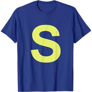 Chipmunk Matching Costume Tee Chipmunk Halloween Carnevale Gruppo Costume Lettera S Camicia Blu Maglietta