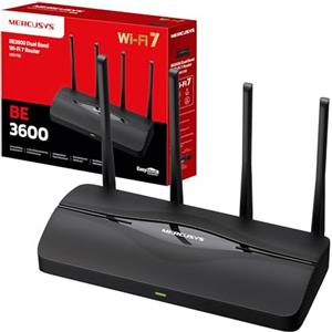 Mercusys TP-Link MR27BE Router WiFi 7 Dual-Band BE3600Mbps, Porte 2.5Gbps, 4 Antenne Ad Alto Guadagno, Canali 160MHz, MLO, Compatibile con EasyMesh, WPA3, VPN, Controllo da APP, non supporta xDSL