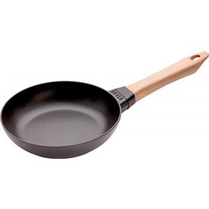 Staub Poêle avec Manche Bois Stufa in ghisa, Noir Mat, 20 cm