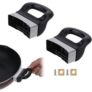 Molain 2 pezzi di ricambio per maniglie della pentola, manico per pentola, con viti, universale, ricambio per vecchie maniglie, pentole a pressione
