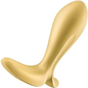 Satisfyer, vibratore, vibratore anale, 'Intensity Plug', 8,8 cm, silicone adatto al corpo, impermeabile (IPX7), controllato da app, colore:Gold