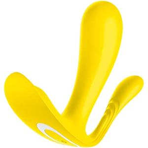 Satisfyer, vibratore Bluetooth portatile, Top Secret+ Connect App, 11 cm, con app, 2 motori, vibratore portatile, colore:giallo