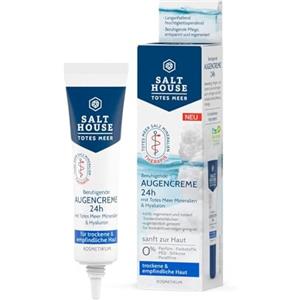 Salthouse Mar Morto - Crema lenitiva per gli occhi 24h, con acido ialuronico per contorni occhi secchi e sensibili, ideale come tappetino per il trucco, 15 ml