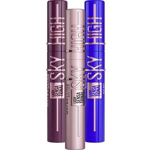 Maybelline New York Lash Sensational Sky High Mascara in nero, blu e bordeaux per ciglia lunghe, Very Black, Blue Mist, Burgundy Haze, 3 x 7, 2 ml