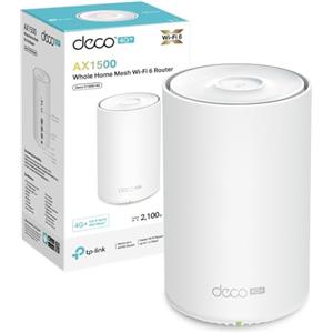 TP-Link Deco X1500-4G, Router 4G+ CAT6 con SIM Card, Wi-Fi 6 Mesh, Dual Band AX1500, Seamless Roaming, 3 Porte Gigabit Ethernet, Parental Control, 1 pz, Copertura fino a 190 m2, Compatibile con Alexa