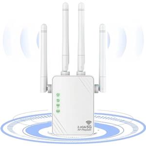 AILKIN Amplificatore di segnale WiFi Extender Più Veloce per la Casa - Copertura fino a 9000 piedi quadrati ripetitore WiFi Facile da configurare amplificatore di segnale wireless con porta Ethernet