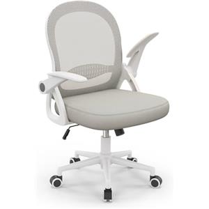 naspaluro Sedia Ufficio, Sedia Scrivania con Supporto Lombare, Poltrona Ufficio in Rete Traspirante, Sedia da Ufficio Ergonomica Braccioli e Altezza Regolabili, Grigio
