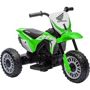 HOMCOM Moto Elettrica per Bambini con Licenza Honda CRF450RL, Motocicletta Giocattolo 6V a 3 Ruote con Clacson e Suono Motore, Età 18-36 Mesi, Verde