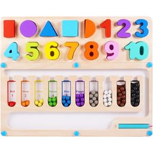 iKidiki Giochi Montessori 2-6 Anni, Giochi Bambini 2 3 4 5 6 Anni Giocattoli Magnetico Labirinto Regalo Bambina 2-6 Anni Giocattoli Bambini 2-6 Anni Gioco Educativo Giochi Legno Bambini 2-6 Anni