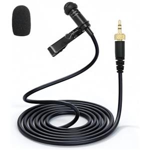 SPTSSWET Microfono Lavalier per trasmettitore wireless Sennheiser a condensatore omnidirezionale microfono cablato 3,5 mm TRS risvolto per lezioni live streaming YouTube 1,5 m nero (1)