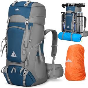 IGOLUMON Zaino Trekking 60 Litri Zaino Montagna zaino da campeggio con cover antipioggia Impermeabile Zaino da Hiking Zaino da Viaggio Escursione per Uomo Donna