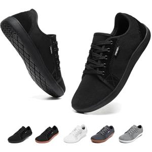 Hanani Scarpe Uomo Donna Scarpe Sportive Casual Minimaliste Scarpe a Piedi Nudi Unisex Barefoot con Suola Scarpa da Camminata Leggere Nero EU44