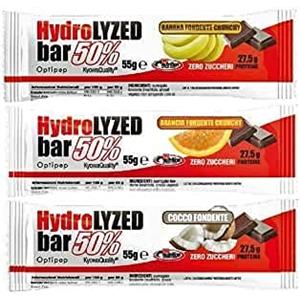 PRONUTRITION HYDROLYZED BAR 50% [BARRETTA DA 55 G] - barrette proteiche zero zuccheri (GUSTI MISTI, BOX DA 24 BARRETTE)