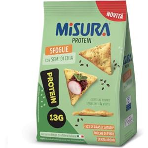 Misura Protein Sfoglie con Semi di Chia - Cotte al Forno, Ricche di Fibre, con 13 g di Proteine - Senza Aromi - Confezione da 170 g con Carta Certificata FSC