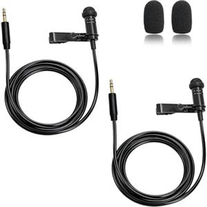 SPTSSWET Microfono Lavalier per trasmettitori DJI Mic 2, per Rode Wireless GO II 2/Wireless Pro, microfono a condensatore omnidirezionale con clip per Stage YouTube Live Streaming, TRS da 3,5 mm