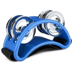 Flexzion Tamburello del piedi percussion, Strumento musicale gadget cajon accessori foot shaker, Tamburo per bambini KTV festa regalo per cantanti e chitarristi, Musica sonagli percussioni (Blu)