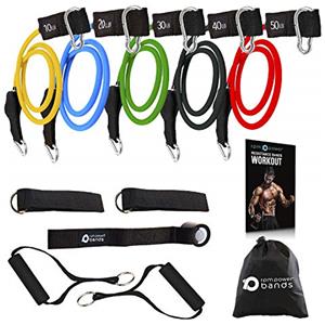 RPM Power Set di Elastici Fitness Tubolari di Resistenza - Set di Fasce di Resistenza per Allenamento di Forza e Potenza, Crossfit e Palestra | Stiramento, Terapia, Yoga e Flessibilità