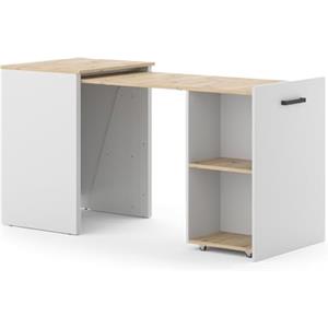 Vicco Scrivania Adam Estensibile in Greige/Rovere Artigianale - 60 x 50.4 cm con Superficie Aperta