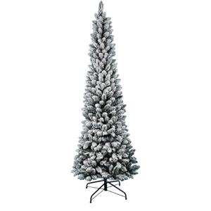 Megashopitalia Albero di natale Slim Pino Innevato 210CM Superfolto Realistico Apertura Ombrello diametro 76cm (Innevato)