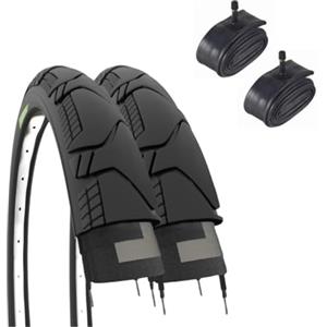 ECOVELO 2 Copertoni 700x45C (29 x 1.75) + Camere Valvola America Pneumatici Demi Slick Gravel Adulto Trekking Mtb Ibrida