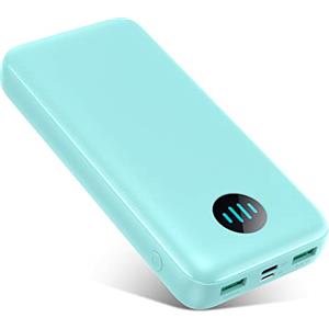 QTshine Power Bank, Caricatore Portatile 26800mAh, Powerbank 3A PD USB C Ingressi&Uscite, Caricabatterie Portatile Ricarica Rapida Batteria Esterna 3 Uscite per iPhone Huawei Xiaomi Auricolari-Verde