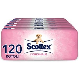 Scottex L'Originale Carta Igienica, Morbida e Assorbente, Pacco Scorta, Fatto in Italia, 120 Rotoli