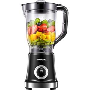 VINATO Frullatore Elettrico,1.8 L, Frullatore con 2 Velocità, 4 Lame Inox Frullatore, Frullatore Elettrico da Cucina Frullatore di Frutta Frullatore di Ghiaccio