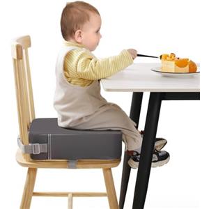 TOTIDYH Seggiolino per sedia da pranzo, in poliuretano, lavabile, con doppie cinghie di sicurezza, colore: grigio scuro
