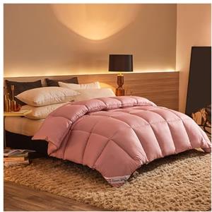 HonunGron Trapunta Invernale, Piumone Invernale Matrimoniale in Piuma d'Oca 780 gr/mq, Piumone Matrimoniale 4 Stagioni, Piumino Caldo per la Casa e l'hotel (Rosa,150x200cm(3kg))