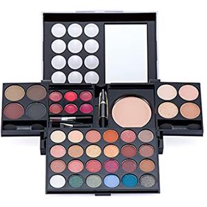 CHSEEO Trousse Trucchi Donna, Trousse Trucchi Ragazza, Palette di Ombretti per Trucco, Trucchi Tutto in Uno Tavolozza Completo Valigetta con Ombretto, Gloss, Rossetti e Polveri Viso