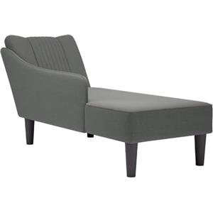 vidaXL Sdraio con Bracciolo Destro in Tessuto Grigio Scuro