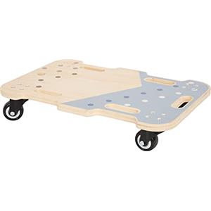 Small Foot Tavola con rotelle in legno, impugnature, motivi di montagna/lastre di ghiaccio, sport, dai 3 anni, 12244 Toys, Multicolore, Small