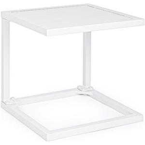 BIZZOTTO Tavolino da Giardino Rettangolare Fisso Bizzotto Hilde 40X40X40CM in Alluminio Colore Bianco - 0662915