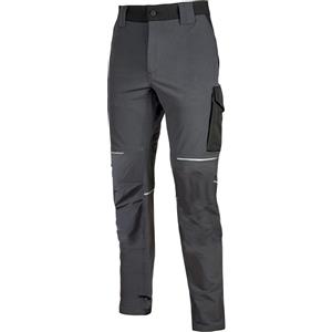 U-Power Pantaloni Cargo Slim Fit Grigio Asfalto L con Multitasche e Tessuto Traspirante