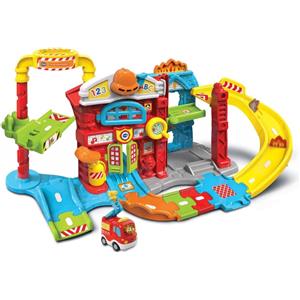 VTech Vroom Vroom Go - Maxi Caserma dei Pompieri Interattiva con Ascensore, Rampa e Veicolo Elettronico per Bambini 1-5 Anni