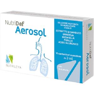 Nutrileya NutriDef Aerosol - Dispositivo Medico Inalatorio con Estratti Vegetali e Acido Ialuronico - 10 Fiale da 3 ml