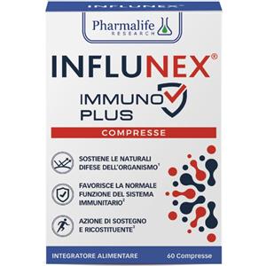 Pharmalife Research Influnex Immuno Plus - Integratore Alimentare 60 Compresse con Estratti Vegetali, Vitamine e Minerali per il Sistema Immunitario