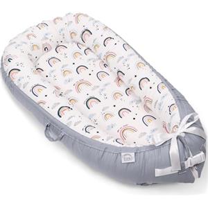 EAQ Riduttore Lettino Neonato Riduttore Culla -lettino da viaggio-100% Cotone Lavabile In Lavatrice (Arcobaleno)