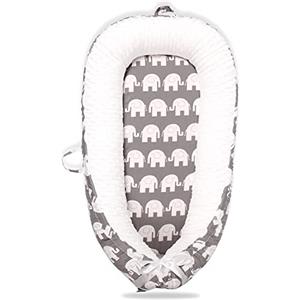 EAQ Riduttore Lettino Neonato Riduttore Culla -lettino da viaggio-100% Cotone Lavabile In Lavatrice (elephant)