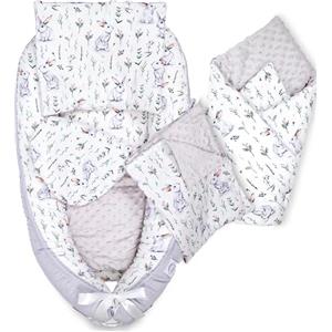 EAQ Riduttore Lettino Neonato Riduttore Culla -lettino da viaggio-100% Cotone Lavabile In Lavatrice (Set 5 pezzi coniglio)