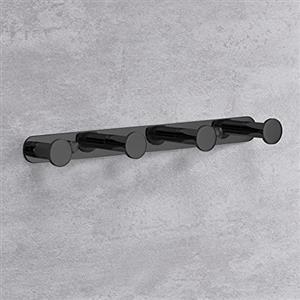 Lolypot Gancio Asciugamani Muro in acciaio inossidabile porta della cucina ganci accappatoio Gancio Appendiabiti Gancio Bagno da Parete (Foratura, 4 ganci Nero)