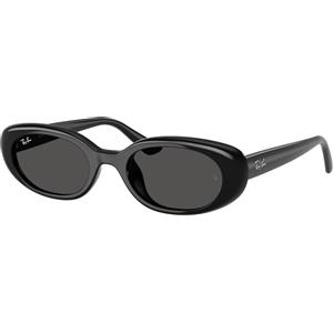 Ray-Ban RB4441D 667787 - Occhiali da Sole Ovali Unisex in Plastica Nera con Lenti Grigio Scuro e Protezione UV