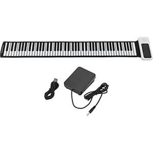 SUNGOOYUE 88 Tasti Roll Piano, Silicone ABS Pieghevole Elettrico a Mano Rolls Piano con Tastiera più Spessa 128 Ritmi