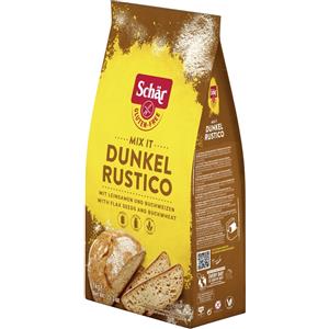 Dr. Schär Mix It Dunkel Rustico Senza Glutine 1 kg - Preparato per Pane Rustico con Farina di Grano Saraceno e Semi di Lino
